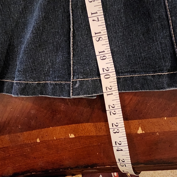 No Fuze Pleated Denim Blue Jean Skirt - Picture 7 of 7